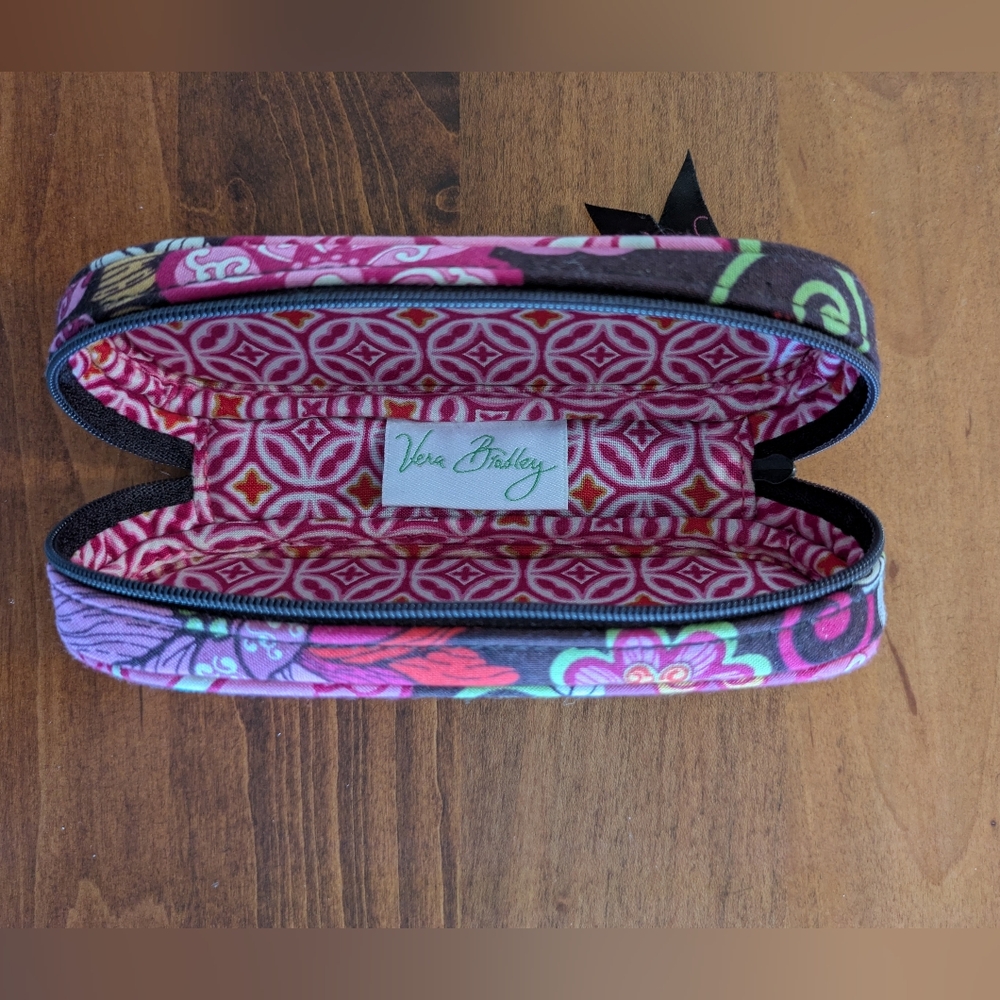 Retired Vera Bradley Eyeglass Case In Mocha Rouge
